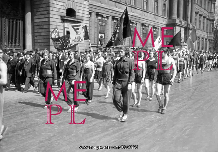 : Worker athletes at the rally of May Day, 1930 : Worker athletes at the rally of May Day, 1930