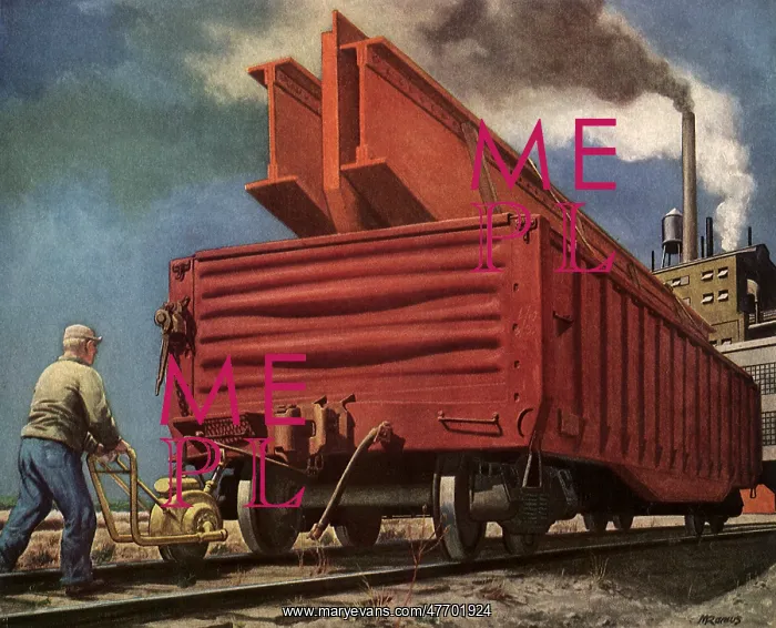  : Worker and Freight Cart