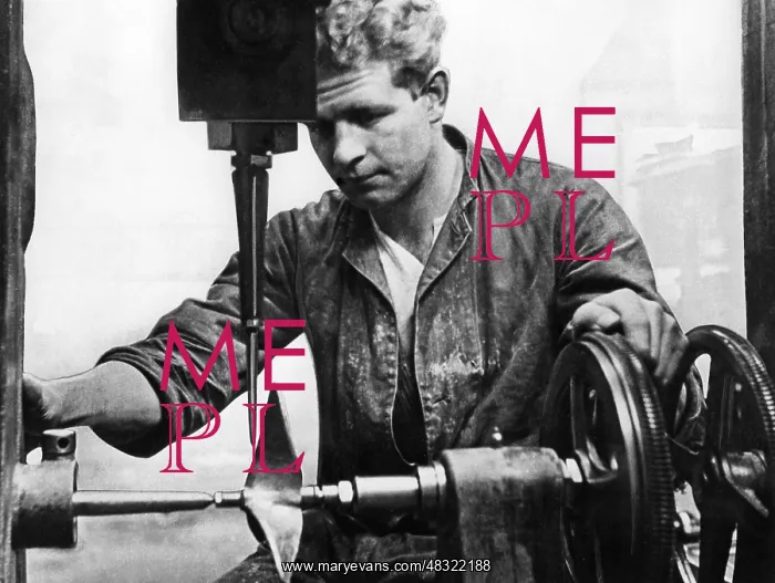 : Worker at a lathe, 1931 : Worker at a lathe, 1931