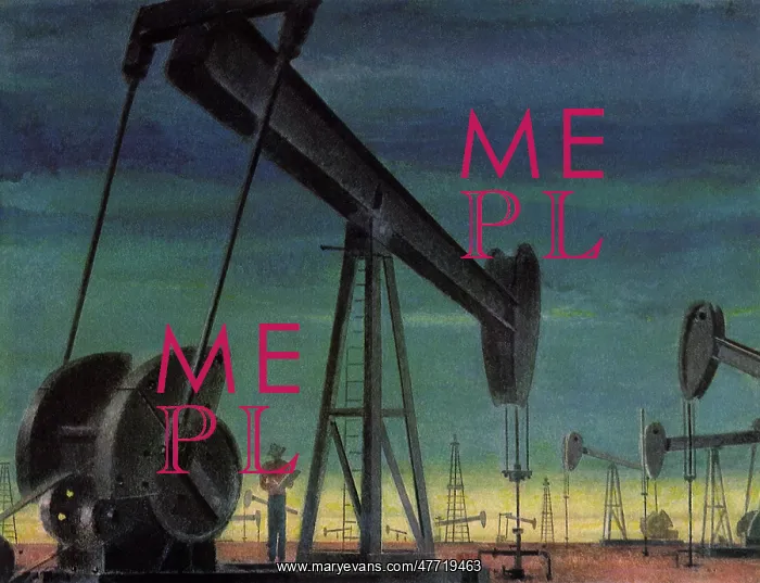  : Worker and Oil Derricks