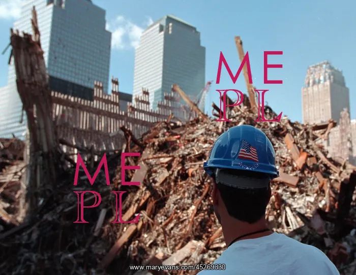 : Worker at the pile of rubble from the collapse : Worker at the pile of rubble from the collapse