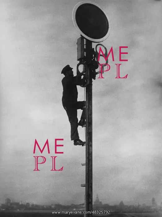 : Worker at a railroad signal, 1936 : Worker at a railroad signal, 1936