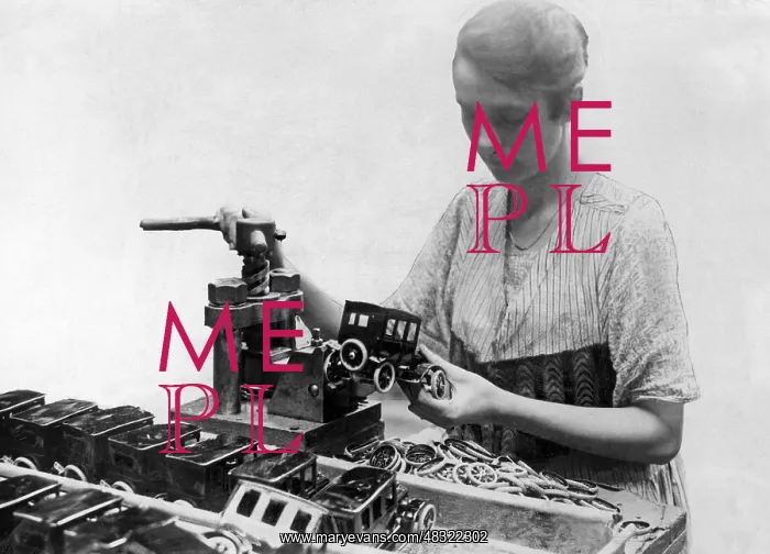 : Worker in a toy factory, 1925 : Worker in a toy factory, 1925