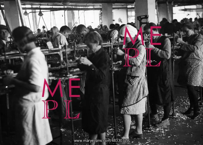 : Workers in the Bata shoe factory, 1930 : Workers in the Bata shoe factory, 1930