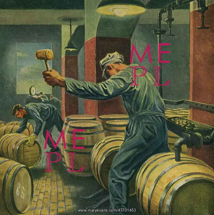  : Workers Corking Barrels