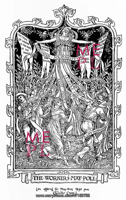 : The Workers May-Pole, design for a socialist poster : The Workers May-Pole, design for a socialist poster
