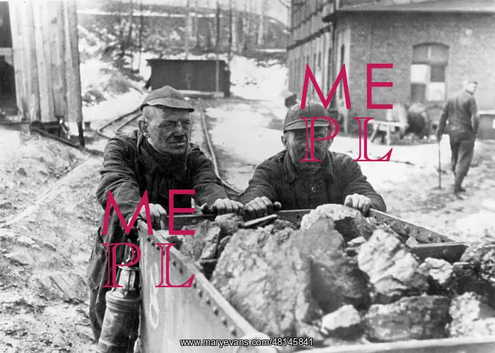 : Workers in a Silesian mine, 1945 : Workers in a Silesian mine, 1945