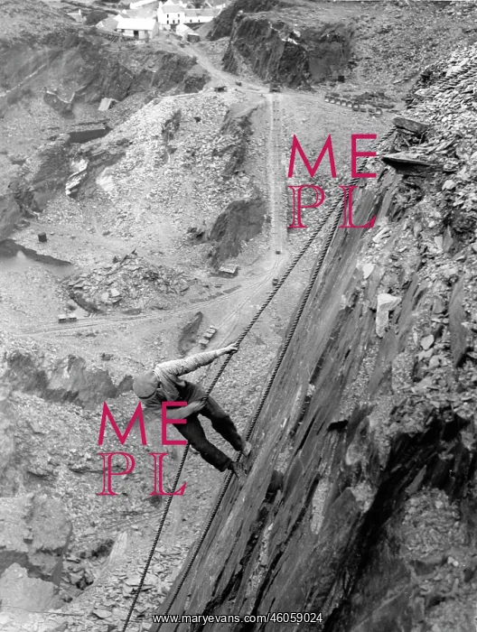  : Workers in a slate quarry