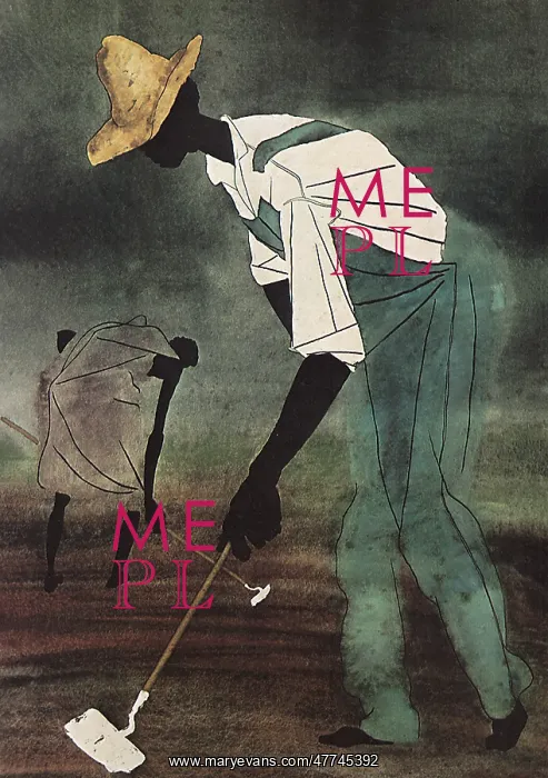  : Two Workers Using Hoes in a Field