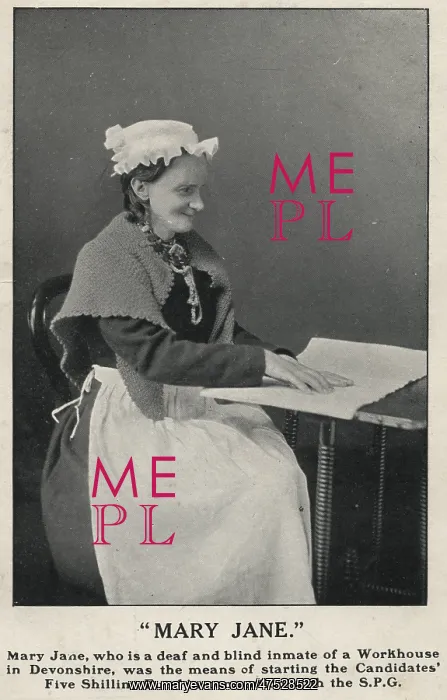 : Workhouse inmate Mary Jane promoting charitable work : Workhouse inmate Mary Jane promoting charitable work