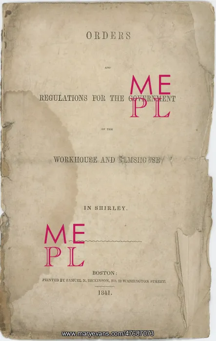 : Workhouse Rules, Shirley, Massachusetts : Workhouse Rules, Shirley, Massachusetts