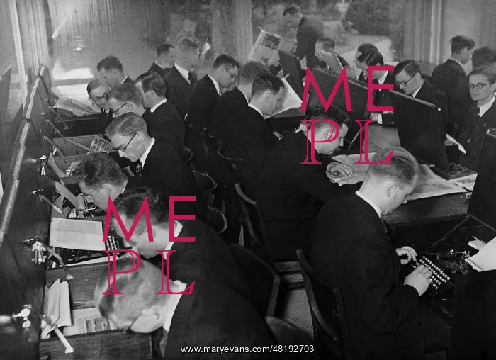 : Working area of the Reich Press School in Berlin, 1936 : Working area of the Reich Press School in Berlin, 1936