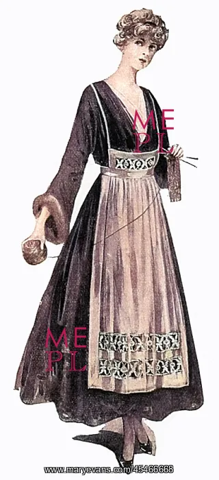 : Working and knitting apron, WW1 : Working and knitting apron, WW1