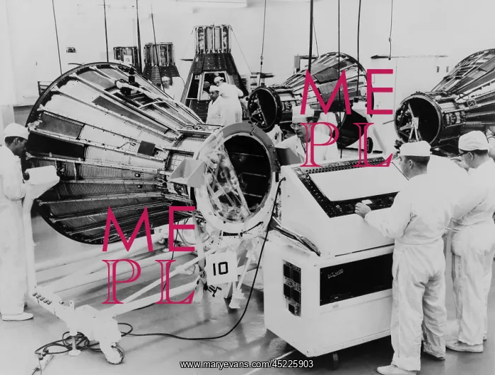 : Workmen assemble Project Mercury space capsules ? : Workmen assemble Project Mercury space capsules ?