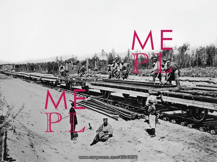 : Workmen on the Trans-Siberian Railway, Russia : Workmen on the Trans-Siberian Railway, Russia