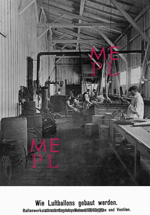 : Workshop for balloons, 1909 : Workshop for balloons, 1909