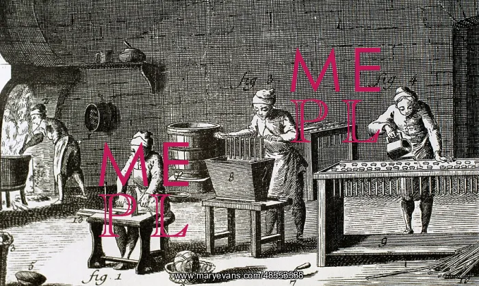 : Workshop handmade candles. 18th century. Engraving : Workshop handmade candles. 18th century. Engraving
