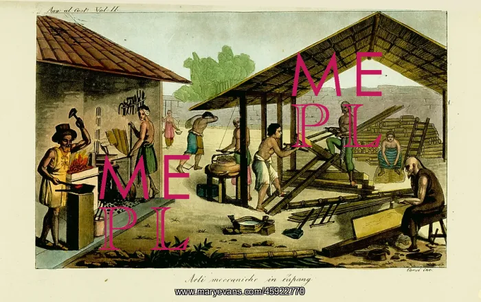 : Workshop in Kupang, Timor, 19th century : Workshop in Kupang, Timor, 19th century