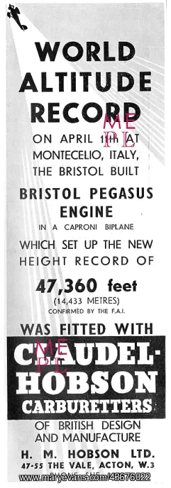 : World Altitude Record Using Claudel-Hobson : World Altitude Record Using Claudel-Hobson