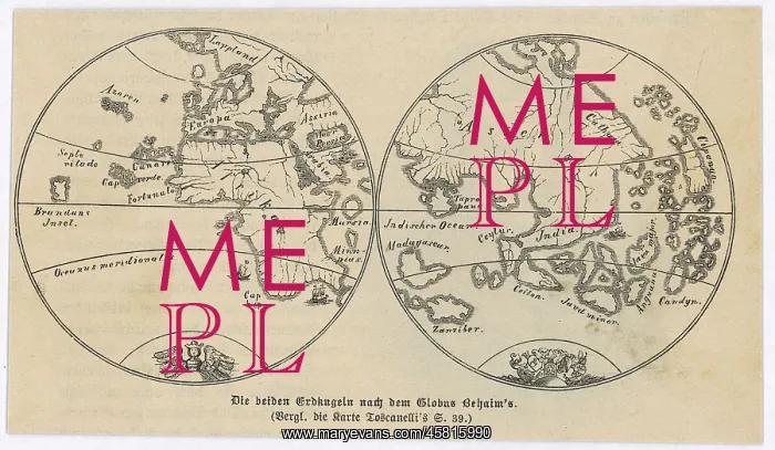  : WORLD MAP / BEHAIM 1492