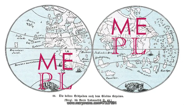 : WORLD MAP / BEHAIM 1492 : WORLD MAP / BEHAIM 1492