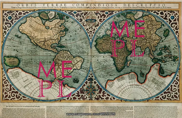 : World Map by Rumold Mercator (1512-1594) : World Map by Rumold Mercator (1512-1594)