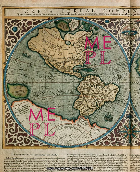 : World Map by Rumold Mercator (1512-1594) : World Map by Rumold Mercator (1512-1594)