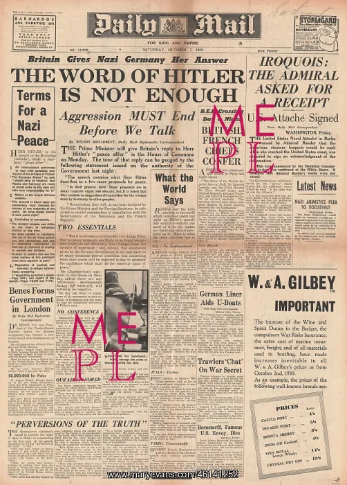 : World powers snub Hitler's peace plan : World powers snub Hitler's peace plan