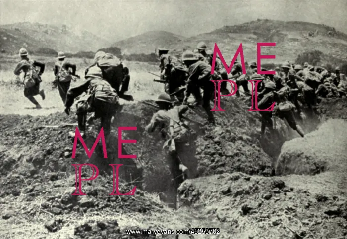 : World War 1. A British assault on a Turkish position : World War 1. A British assault on a Turkish position