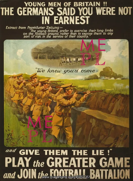 : World War 1. British recruiting poster issued : World War 1. British recruiting poster issued