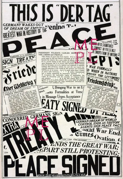 : World War 1. The collage of Newspaper headlines : World War 1. The collage of Newspaper headlines