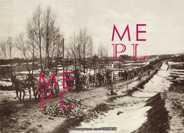 : World War 1. German transport column, miles in : World War 1. German transport column, miles in