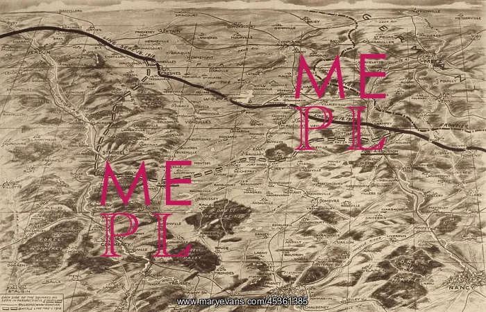 : World War 1: Map of the Battle of St. Mihiel. U.S : World War 1: Map of the Battle of St. Mihiel. U.S