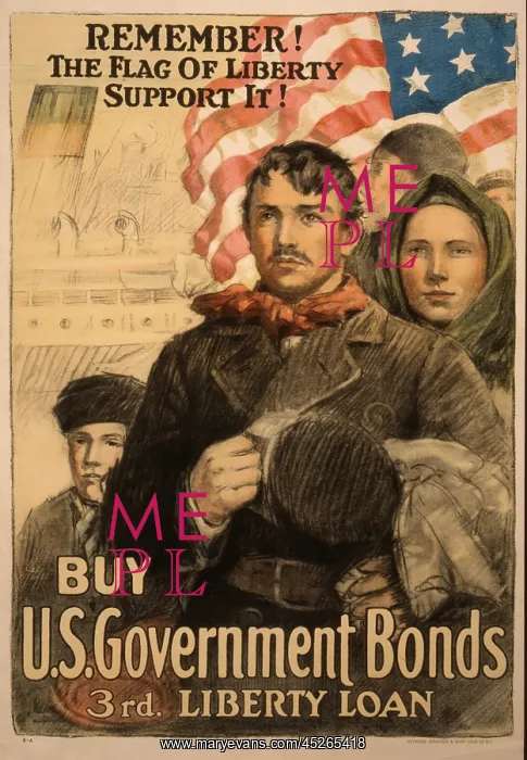 : World War 1 poster urging immigrants to by Liberty : World War 1 poster urging immigrants to by Liberty