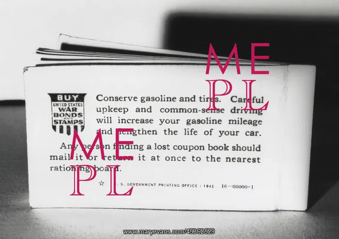 : World War 2 gasoline rationing booklet for one year's : World War 2 gasoline rationing booklet for one year's