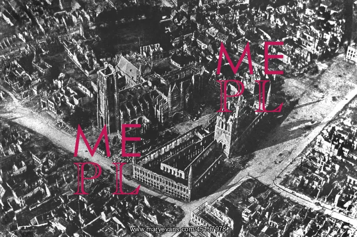 : World War I - Belgium - Destroyed Ypern : World War I - Belgium - Destroyed Ypern
