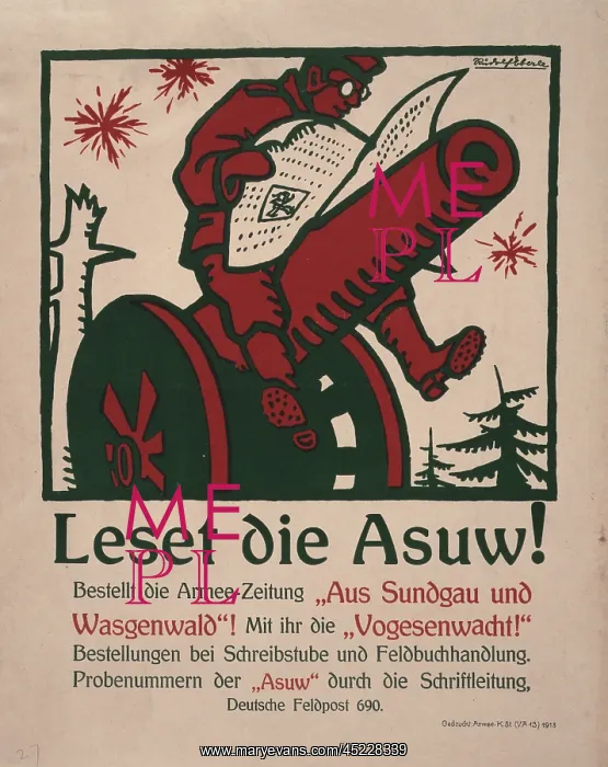 : World War I, German poster shows a smiling ? : World War I, German poster shows a smiling ?