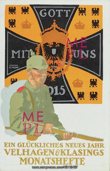 : World War I: New Years Card of the : World War I: New Years Card of the