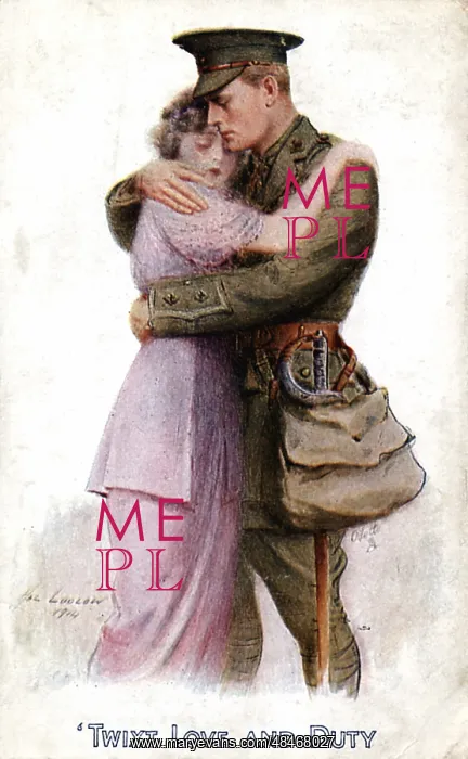 : World War I postcard of 1914, showing British : World War I postcard of 1914, showing British