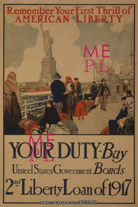 : World War I poster aimed at recent American ? : World War I poster aimed at recent American ?