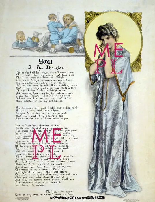 : World War I poster showing a contemplative ? : World War I poster showing a contemplative ?