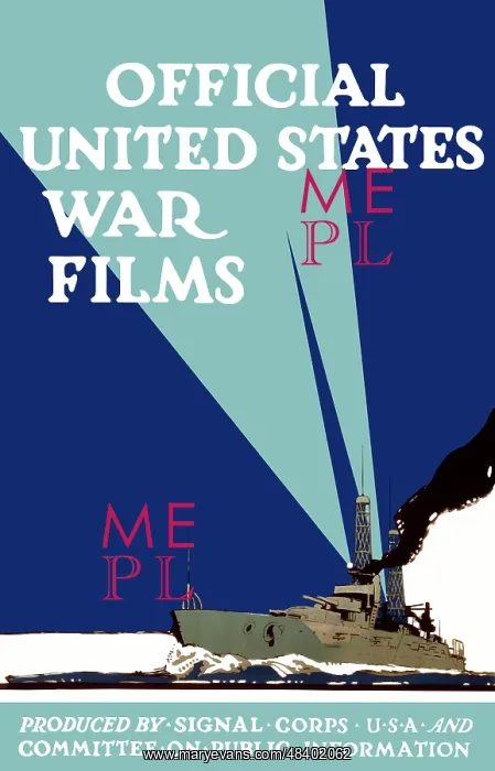 : World War I propaganda poster of a navy ship : World War I propaganda poster of a navy ship