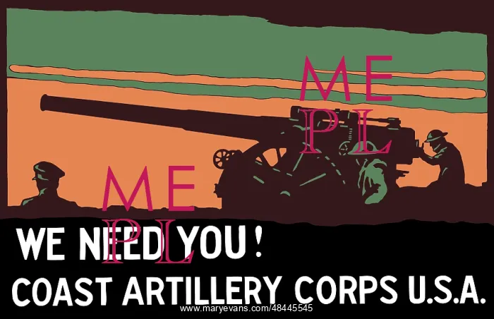  : World War I propaganda poster of soldiers