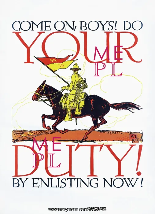 : A World War I recruiting and enlistment poster : A World War I recruiting and enlistment poster