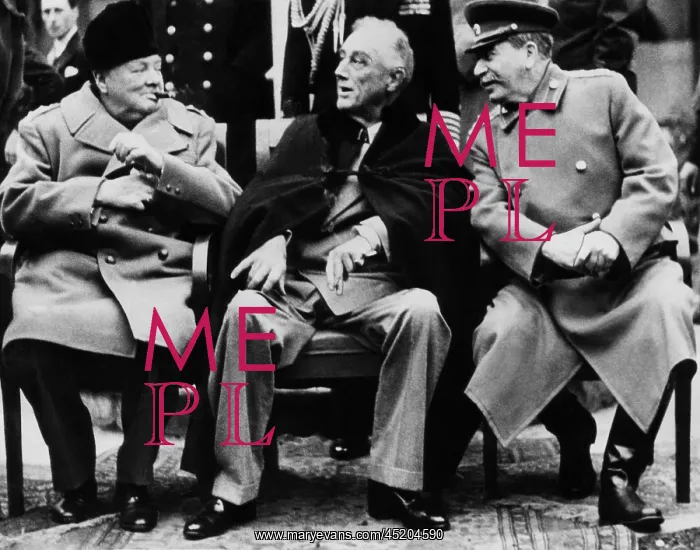 : World War II. From left: British Prime ? : World War II. From left: British Prime ?