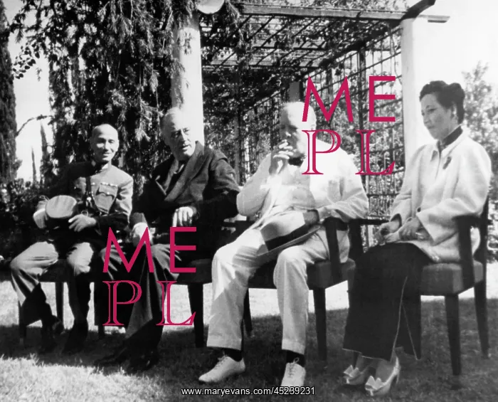 : World War II. From left: Chinese Generalissimo ? : World War II. From left: Chinese Generalissimo ?