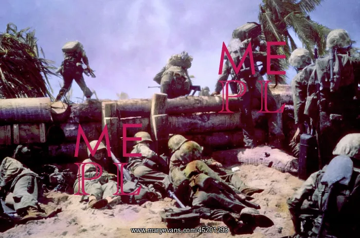 : World War II, Marines on Tarawa, 1943. ? : World War II, Marines on Tarawa, 1943. ?