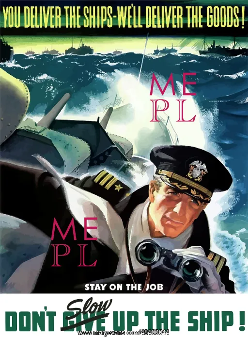 : World War II poster of a Navy Commander with : World War II poster of a Navy Commander with