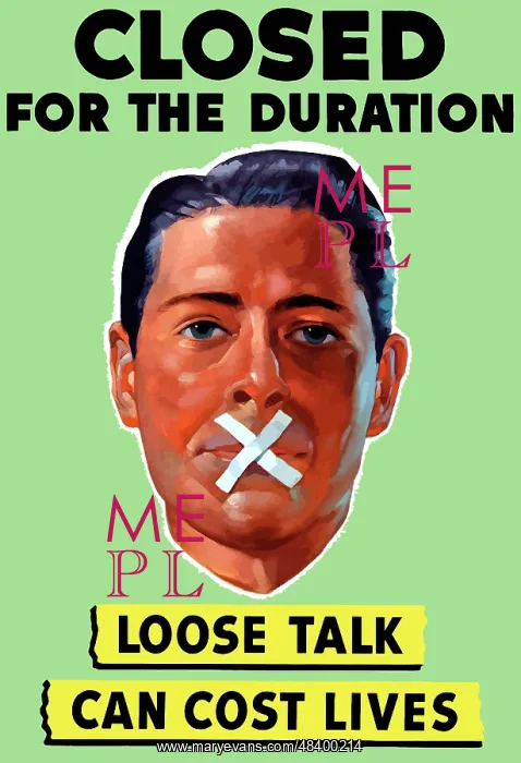 : World War II poster showing the head of a : World War II poster showing the head of a