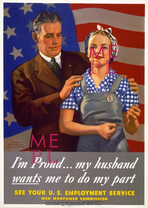 : World War II, Poster showing a husband in ? : World War II, Poster showing a husband in ?